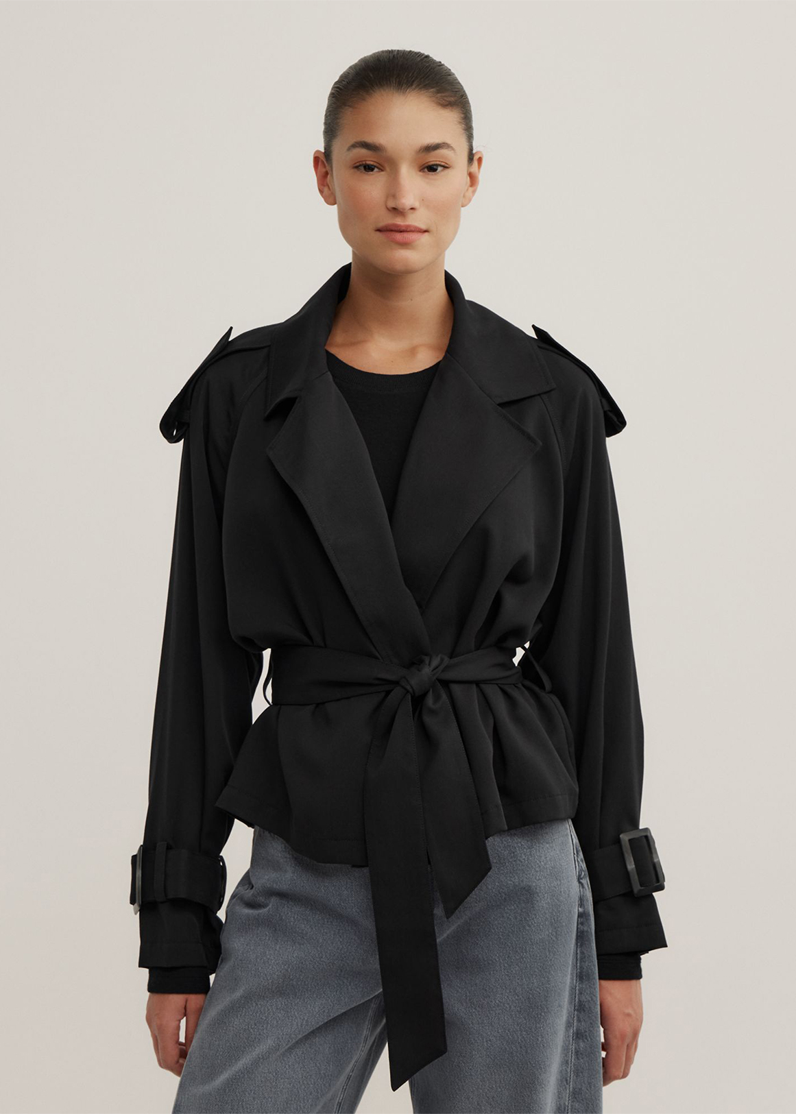 Fluid Cropped Trench Coat | Woolworths.co.za