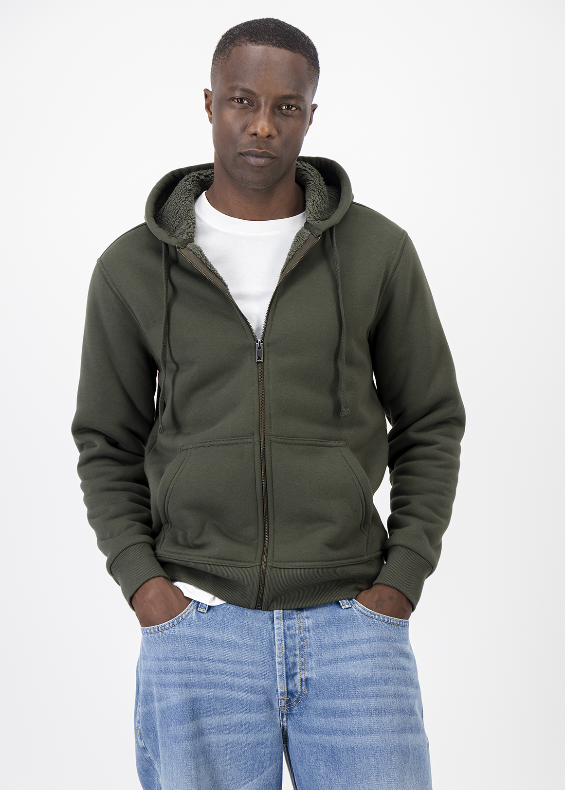 Zip-up Sherpa Lined Fleece Hoodie | Woolworths.co.za