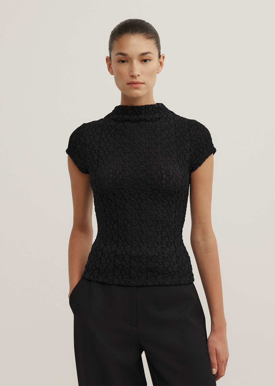Textured Short Sleeve Top | Woolworths.co.za