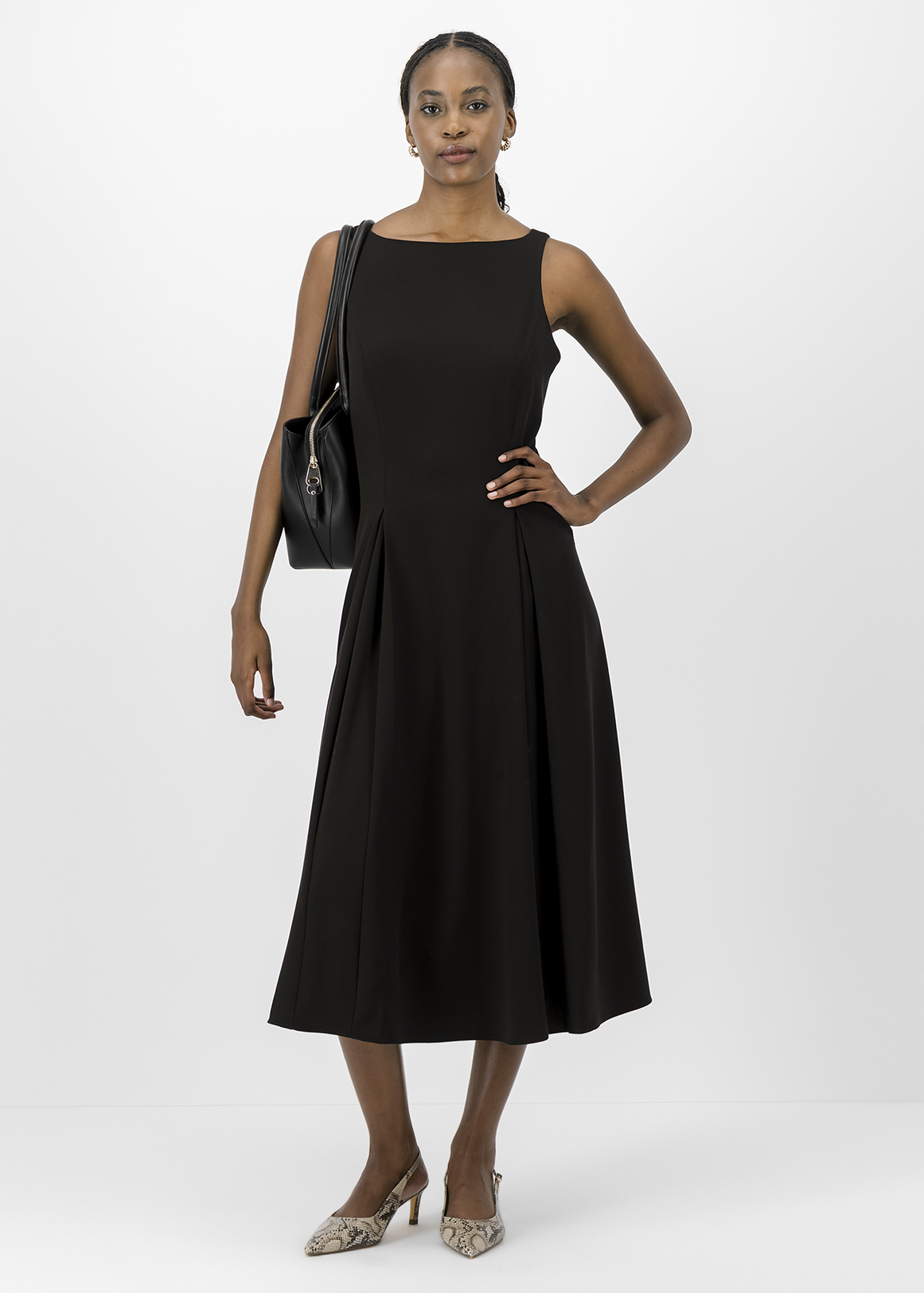 Sleeveless Pleated A-line Midi Dress | Woolworths.co.za