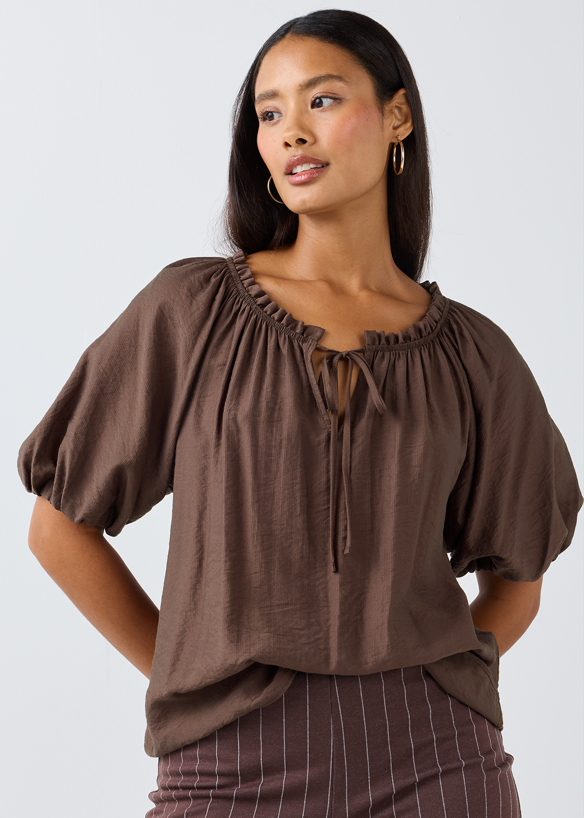 【cteloplanテーロプラン thorfinnchina blouse Frill Tie Neck Balloon Sleeve Blouse | Woolworths.co.za