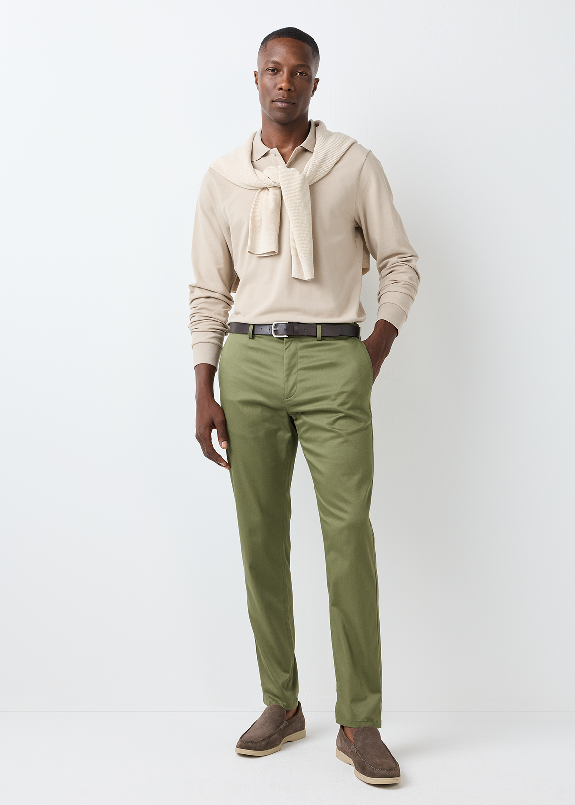 Flat Front Slim Fit Sateen Trousers | Woolworths.co.za