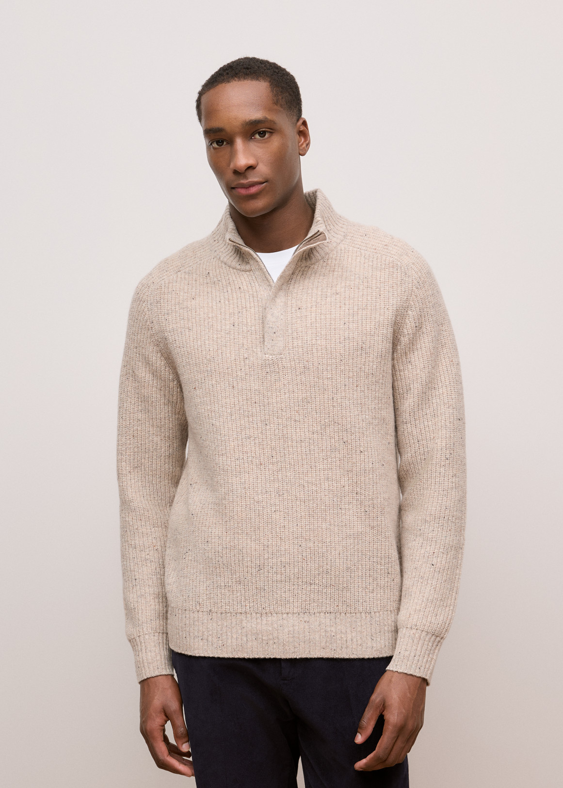 Merino Nep Half Zip Pullover | Woolworths.co.za