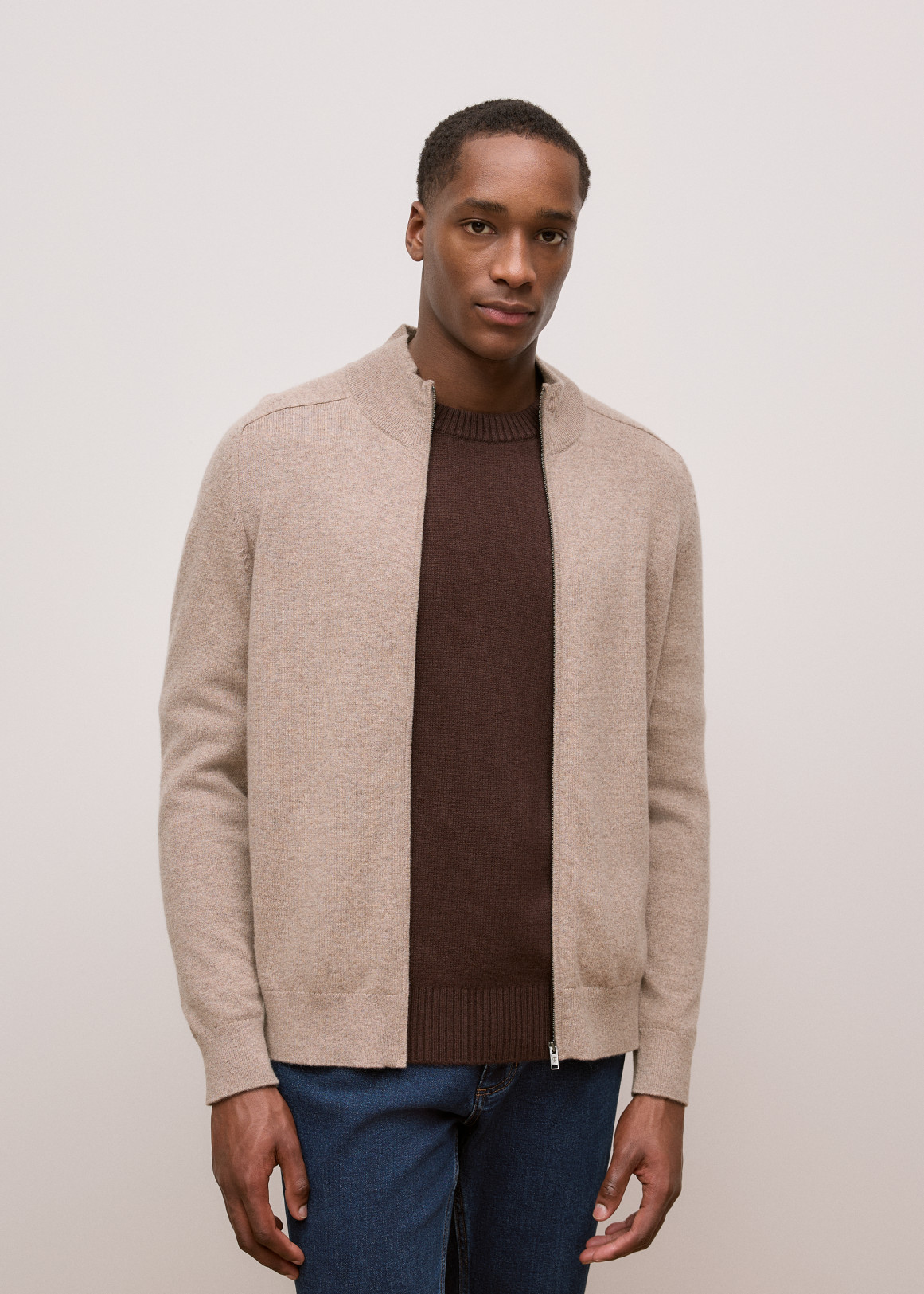 Cashmere Zip Through Knit | Woolworths.co.za