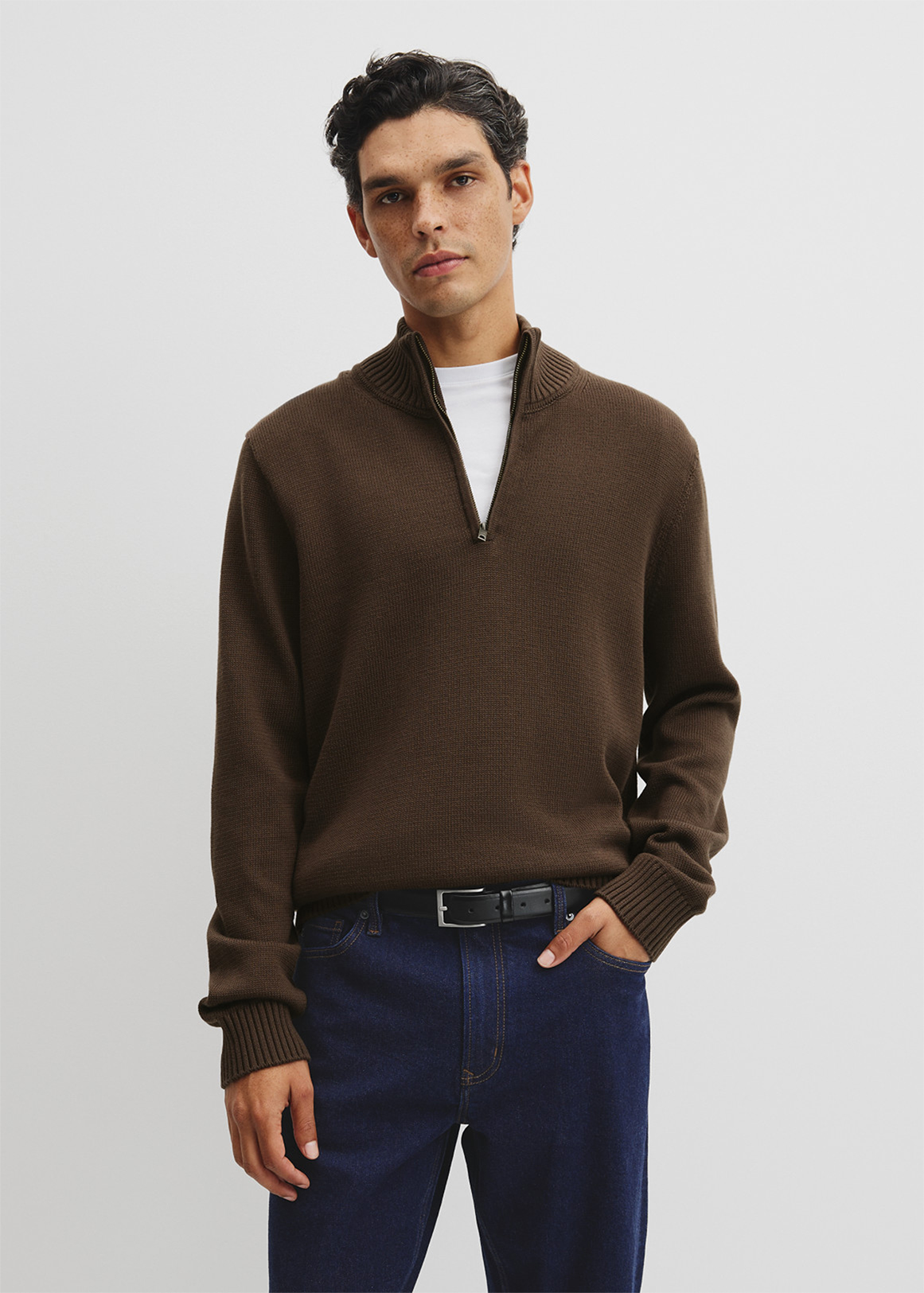 Australian Good Earth Cotton Half Zip Knit | Woolworths.co.za