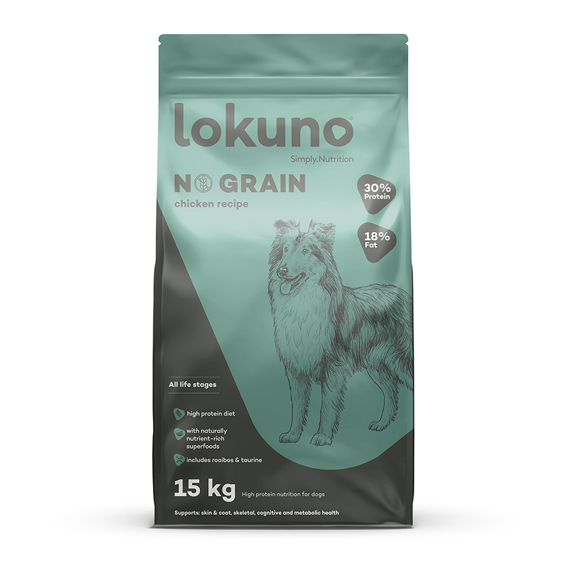 Lokuno No Grain with Chicken Adult Dog Food 15 kg | Woolworths.co.za