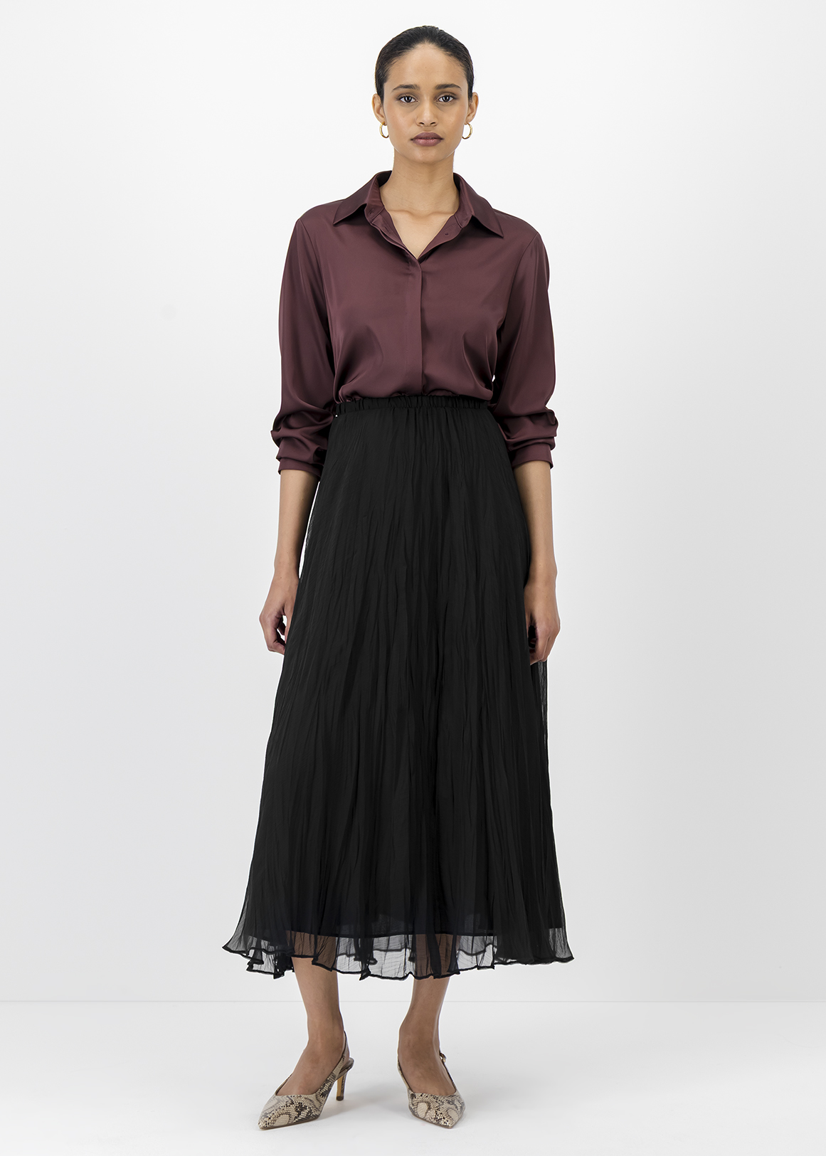 Crushed A-line Maxi Skirt | Woolworths.co.za