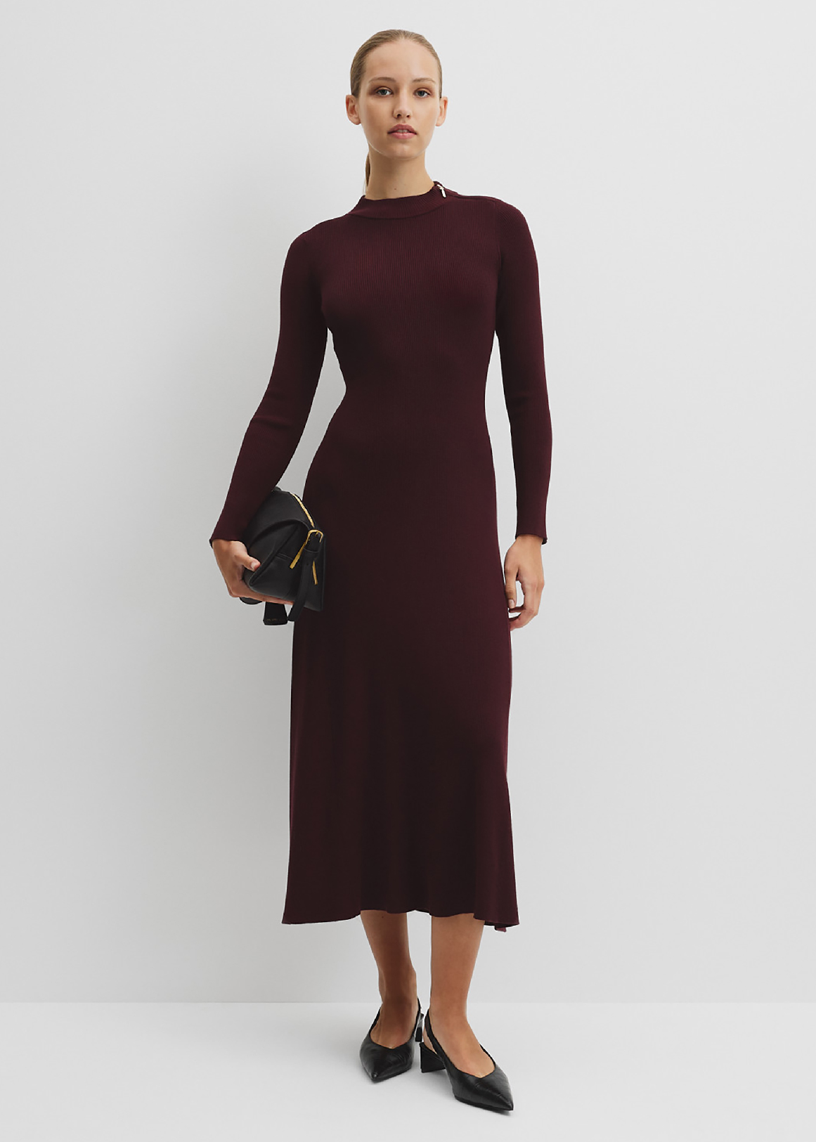 Rib Zip Neck Knit Dress | Woolworths.co.za