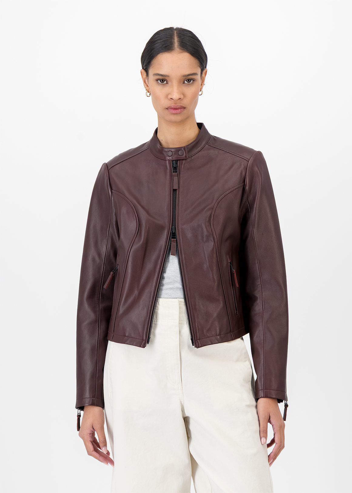 Zip-up Leather Biker Jacket | Woolworths.co.za