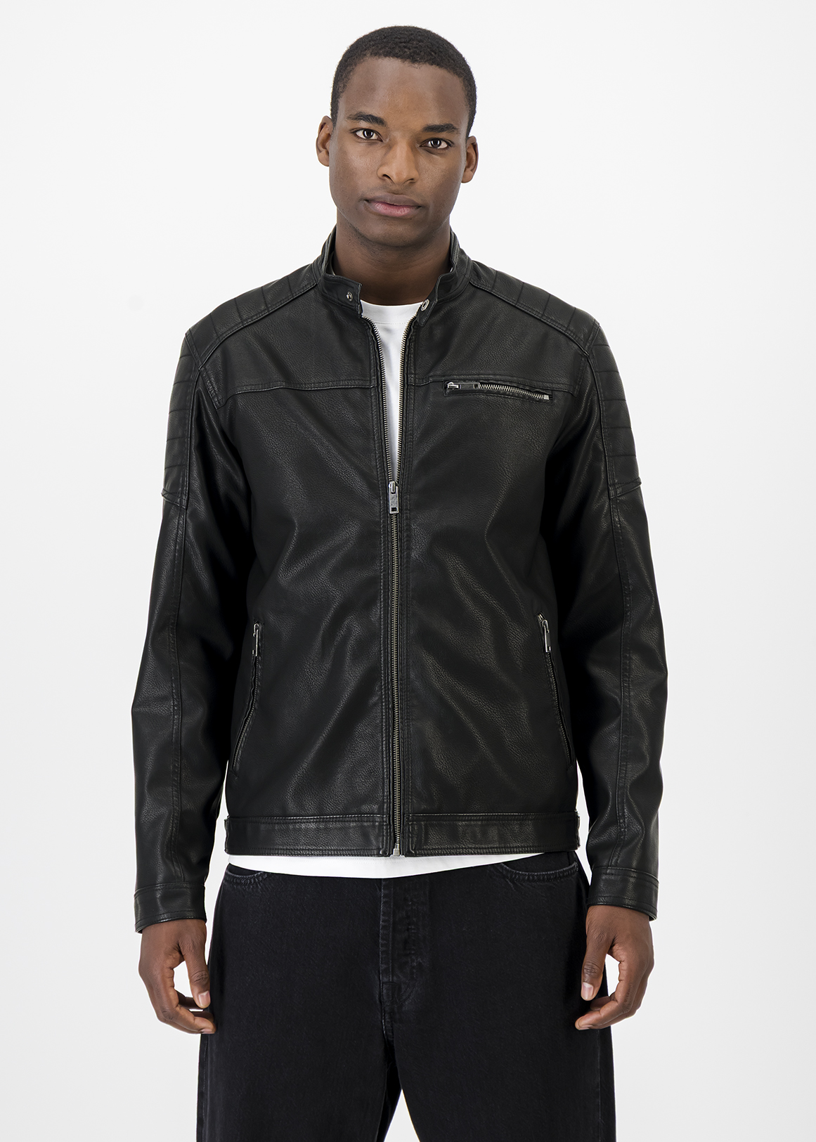 Zip-up Slim Fit Faux Leather Biker Jacket | Woolworths.co.za
