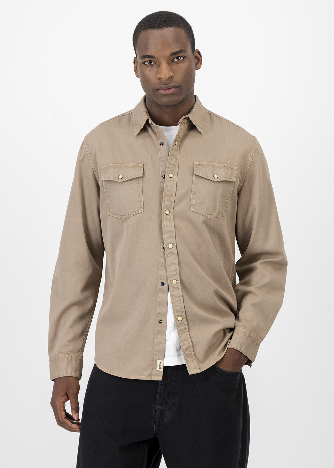 Stone Denim Shirt | Woolworths.co.za