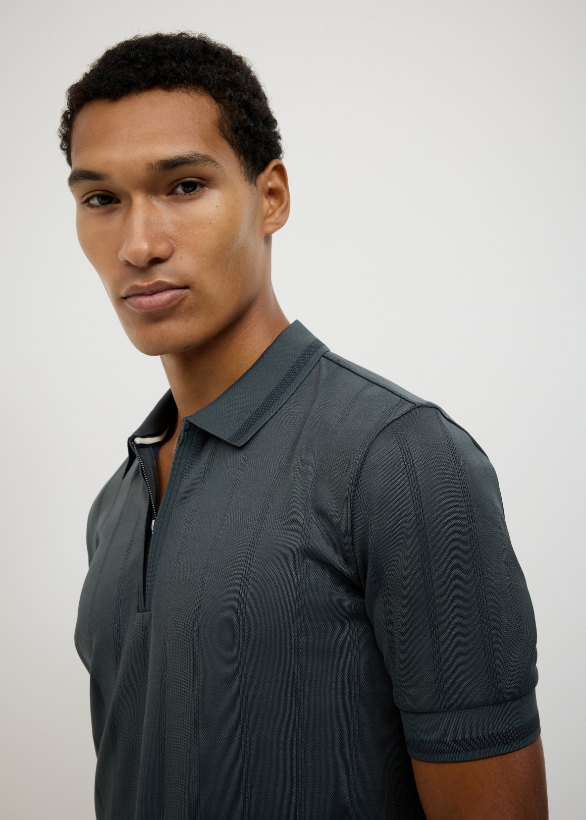 Davis Zip-Up Knit Polo | Woolworths.co.za