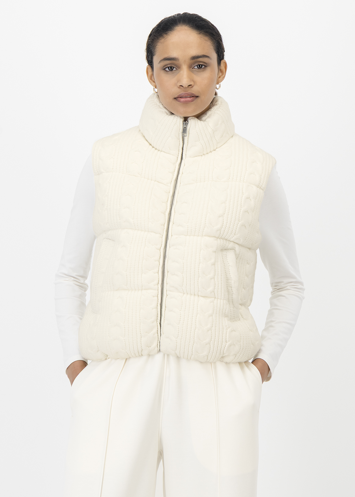 Zipped Cable Knit Gilet | Woolworths.co.za