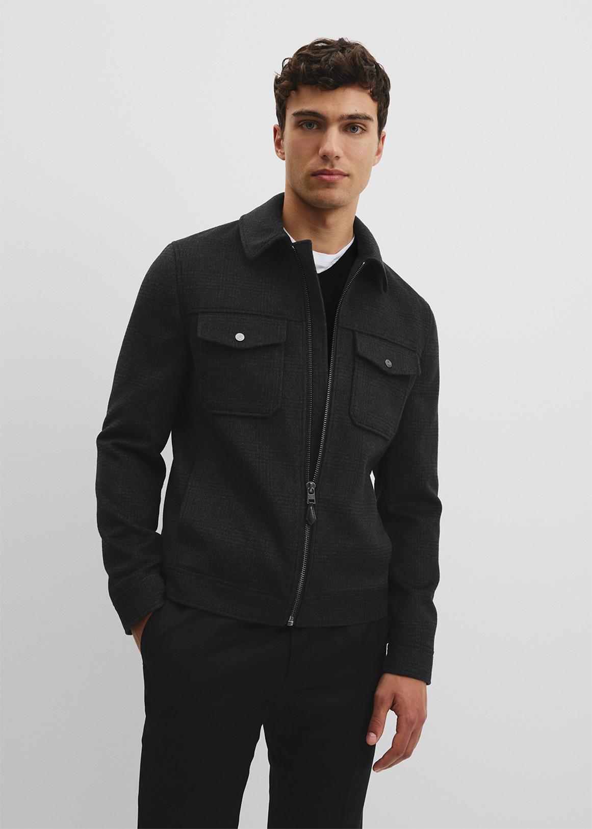 Check Zip Through Jacket | Woolworths.co.za