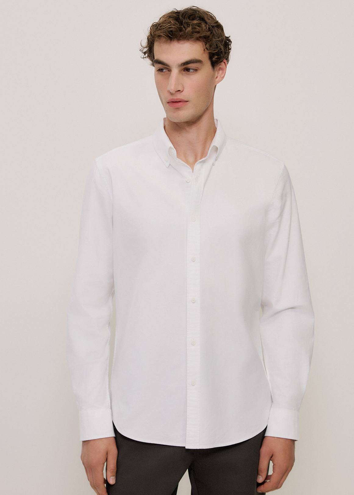 Tailored Fit Cotton Monogram Oxford Shirt | Woolworths.co.za